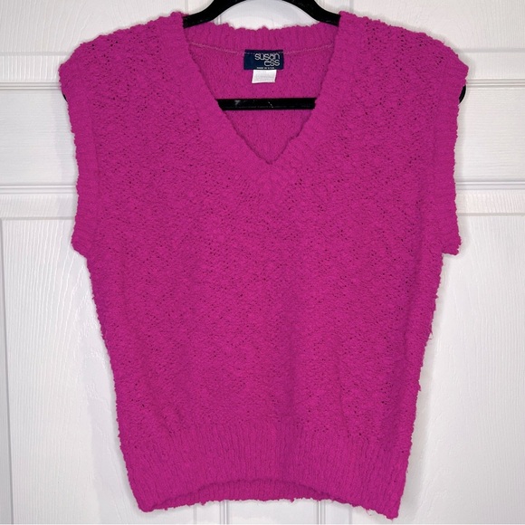 VTG Susan Ess Fuschia vest - Size Medium - Picture 1 of 4
